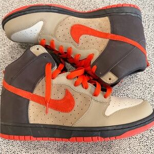 **RARE** NIKE 2008 Dunk High LIGHT BONE/TEAM ORANGE Men’s Size 11
